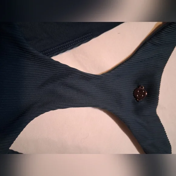 CALIA by Carrie Underwood Ribbed Tie-Front Bikini Set - Teal Green - Size Medium - Picture 12 of 12